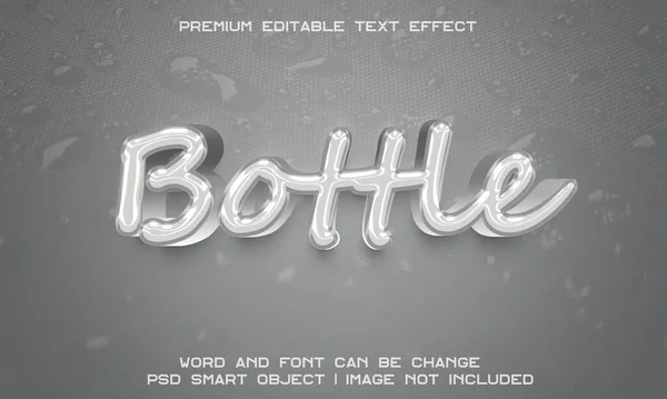 White liquid bottle 3d text effect.