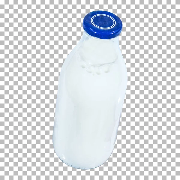 Hygienik Čerstvé Mléko Láhvi Modrým Víčkem Vhodné Pro Koncept Nápoje — Stock fotografie