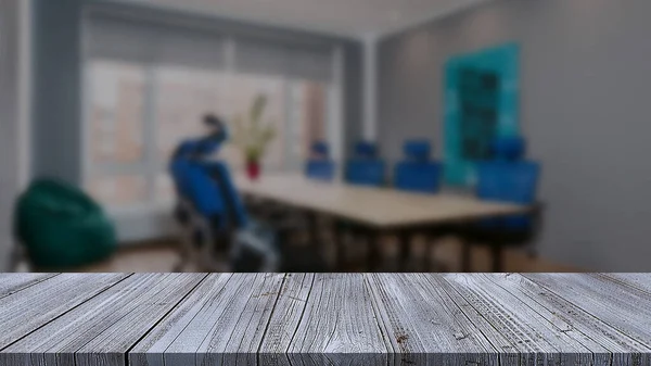 表示項目のためのオフィスの空の木製テーブル — ストック写真