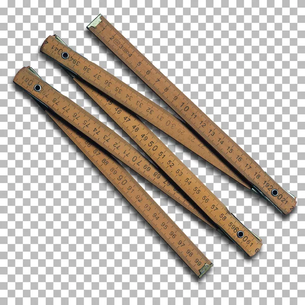 Vintage Wooden Measuring Tape Top View View Your Retro Project — 스톡 사진