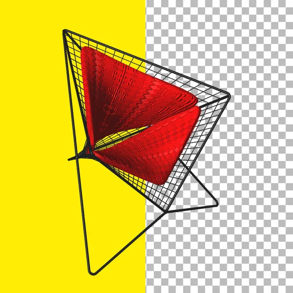 Σύγχρονη Κόκκινη Καρέκλα Σχεδιαστή Διαφανές Φόντο — Φωτογραφία Αρχείου