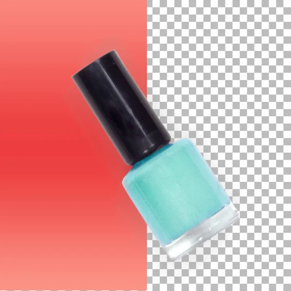 Top up view isolated turquoise polish nail