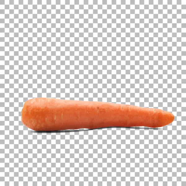 透明背景下分离的新鲜胡萝卜和切块作为包装设计元素 — 图库照片