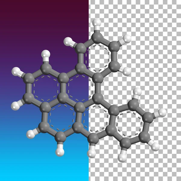 透明背景下分子三维绘制的概念 — 图库照片