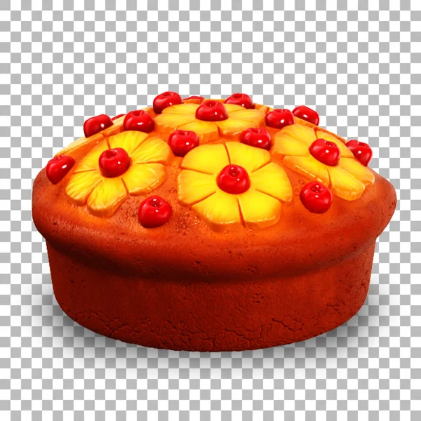 Deliciosa Torta Abacaxi Com Cereja Vermelha Topo Apto Para Conceito — Fotografia de Stock