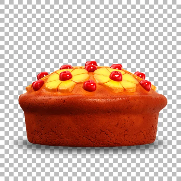 ペストリーコンセプトのためのトップフィットに赤いチェリーとおいしいパイナップルパイ — ストック写真