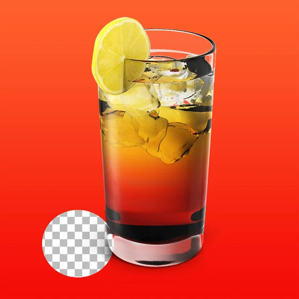 夏季概念饮料用玻璃杯上的柠檬冰茶 — 图库照片