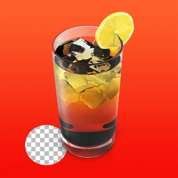 夏季概念饮料用玻璃杯上的柠檬冰茶 — 图库照片