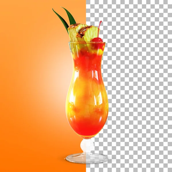 夏日清凉的热带饮料 配上菠萝汁和龙舌兰 — 图库照片