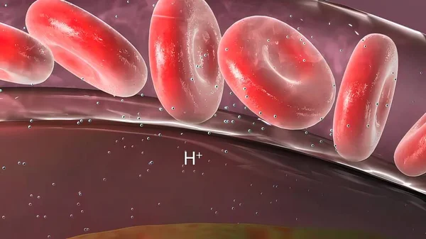多くの血液細胞の3Dレンダリングイラスト — ストック写真