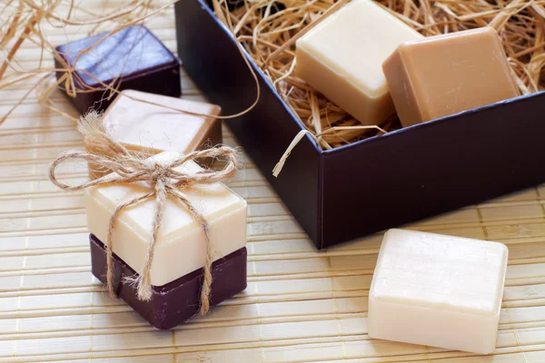 Soap slices in gift box — Stock Photo, Image