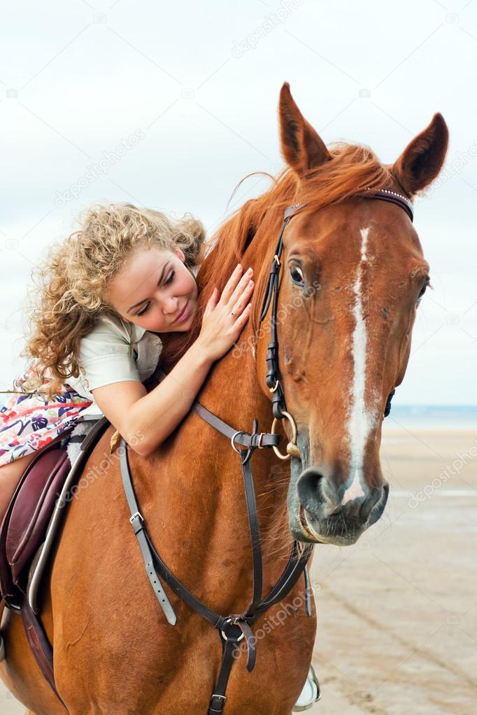 Young woman on a horse
