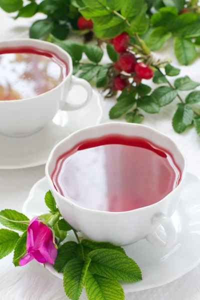 Two cups of herbal tea — Stock Photo, Image