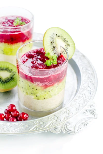 Dessert of fruit layers — Stockfoto