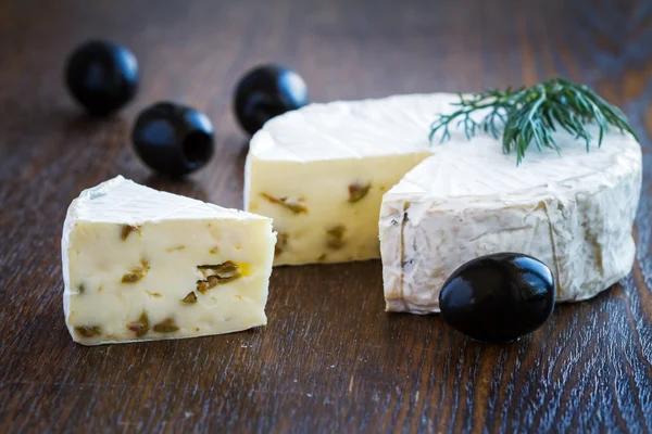 Piece of Brie Cream Cheese — Stock Photo, Image