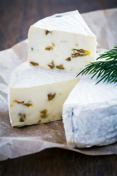 Piece of Brie Cream Cheese — Stock Photo, Image