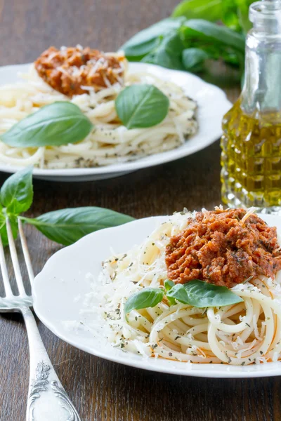 Spaghetti med bolognese sauce - Stock-foto