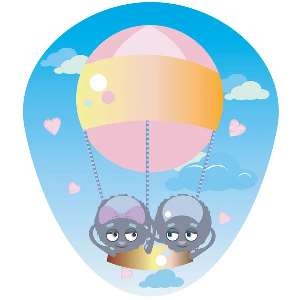 Spiders in a Balloon — Stock Vector