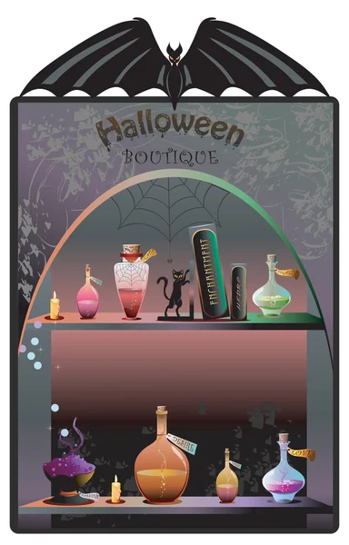 Halloween Boutique Background — Stock Vector