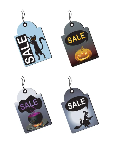 Etiquetas de venta de Halloween Vector de stock