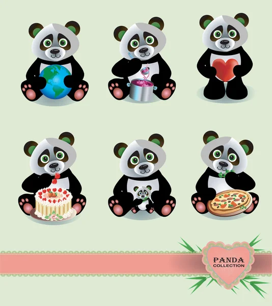 Panda Collection — Stock Vector