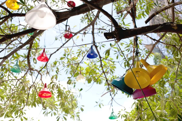 Lanterns hanging from a tree — Stock Photo, Image
