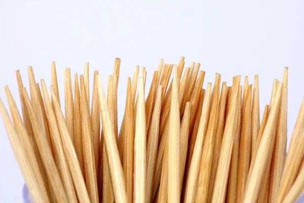 Toothpicks in the bank on a white background — Stock Photo, Image