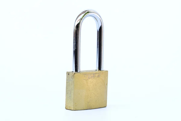 Close up shot of old lock isolated on a white background — Stock Photo, Image