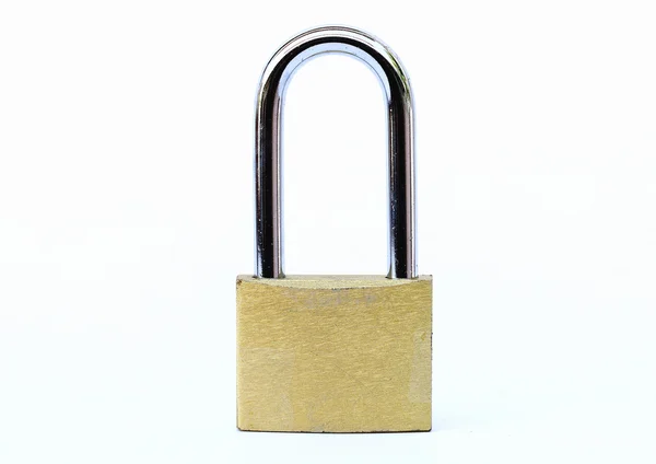 Close up shot of old lock isolated on a white background — Stock Photo, Image