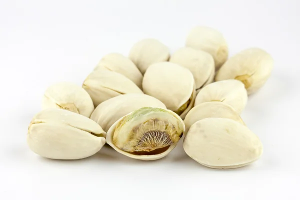 Pistachio nuts isolated on white background — Stock Photo, Image