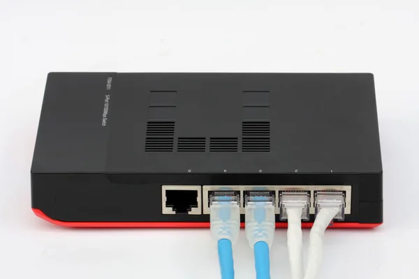 Ethernet-switch som isolerat på den vita bakgrunden — Stockfoto