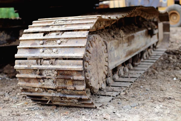 Konstruksi ekskavator track loader rusak — Stok Foto