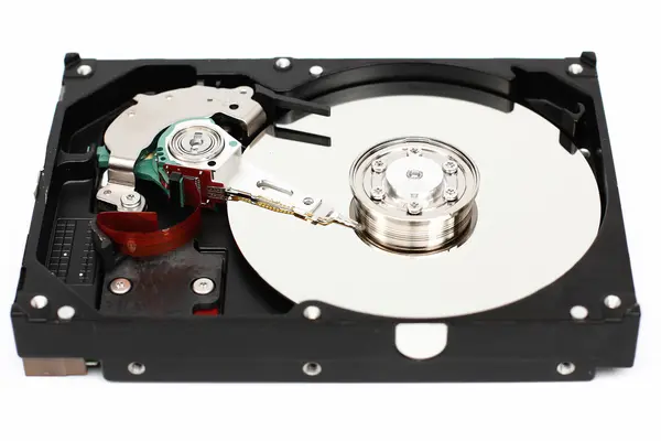 Closeup internal computer hard disk. — Stock Photo, Image