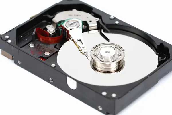 Closeup internal computer hard disk. — Stock Photo, Image