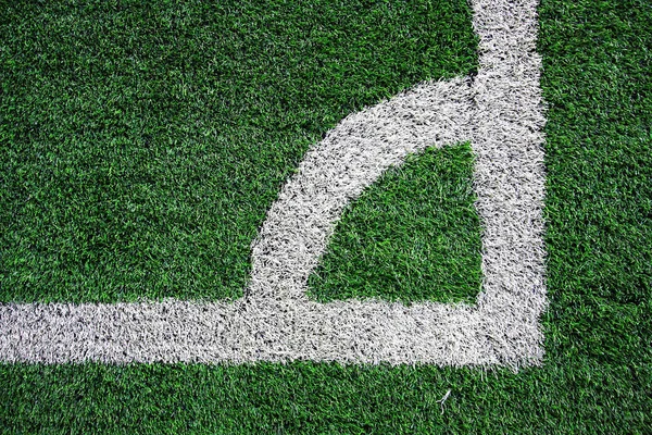 çim alanının köşesinde.