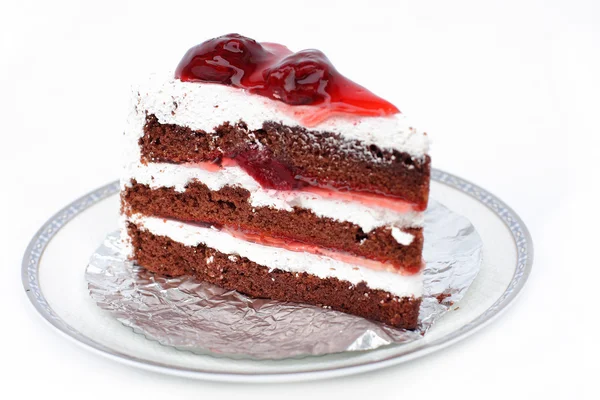 Strawberry cake on a white background. — Stock Photo, Image