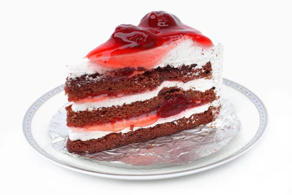 Strawberry cake on a white background. — Stock Photo, Image