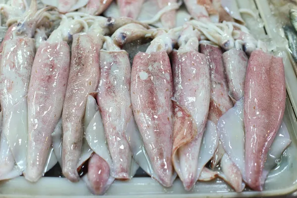 Fresh seafood such as squid — Stock Photo, Image