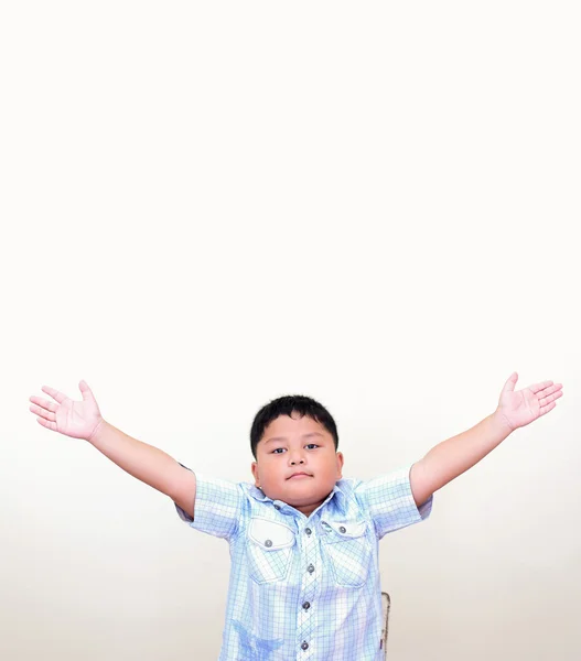 白い背景で隔離の動きのアジアの少年 — ストック写真