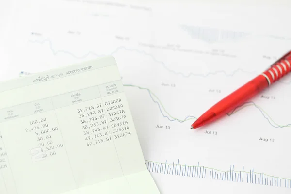 Buchhaltung und Aktiendiagramm — Stockfoto