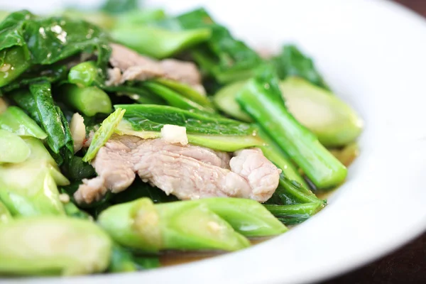 Fried vegetables and pork — Stock Photo, Image