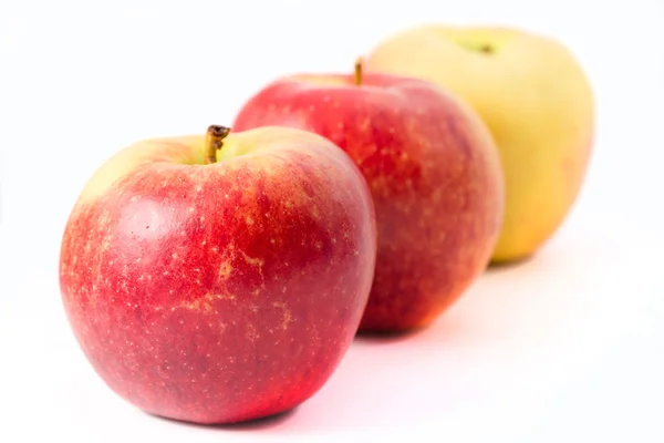 Three apples on white background — Stock Photo, Image