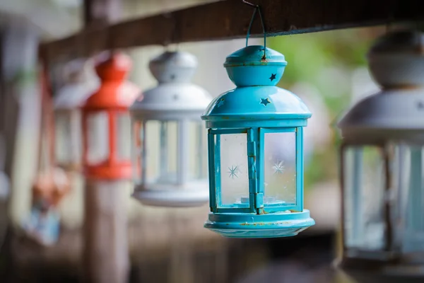 Colorful lamps hanging — Stock Photo, Image