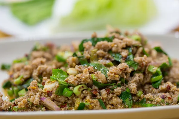 Restaurante de carne de cerdo picada en Tailandia —  Fotos de Stock