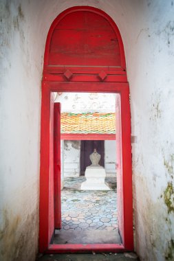 Tapınak kemer kapı camına Tay geleneksel resim
