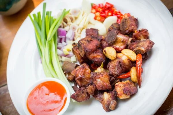 Tailândia Comida, costeletas de porco — Fotografia de Stock