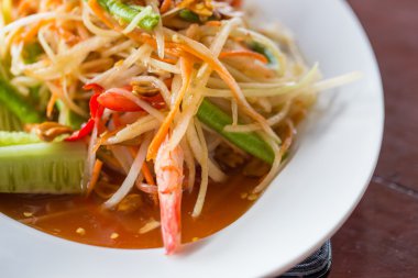 Yeşil papaya salatası Tayland gıda