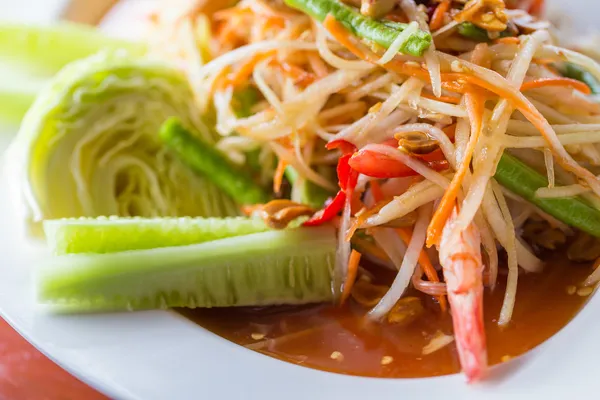 Green papaya salad thai food — Stock Photo, Image