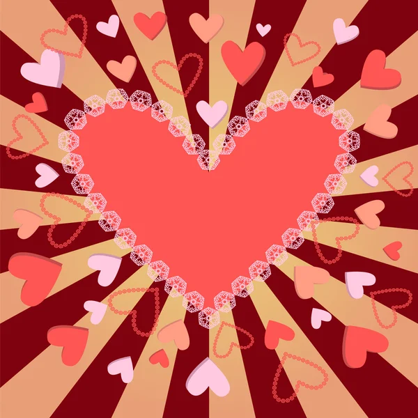 Valentine's Day background Valentines heart — Stock Vector