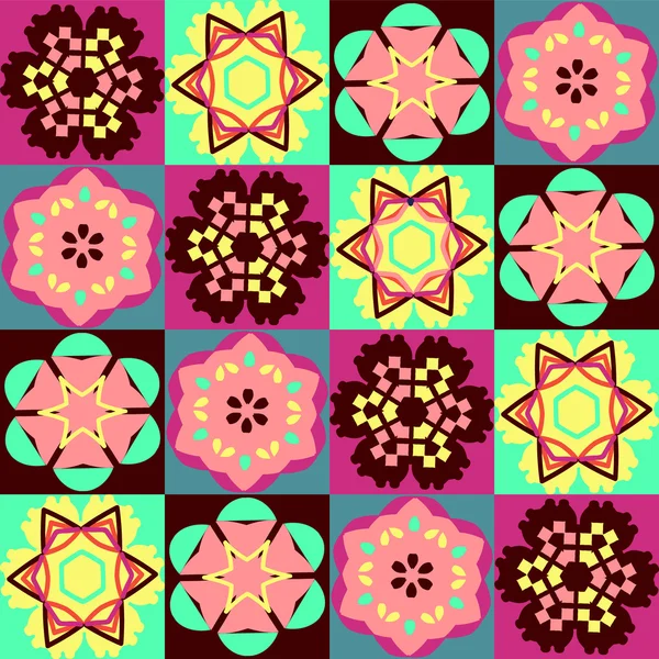 Flor geométrica patrón colorido abstracto — Vector de stock